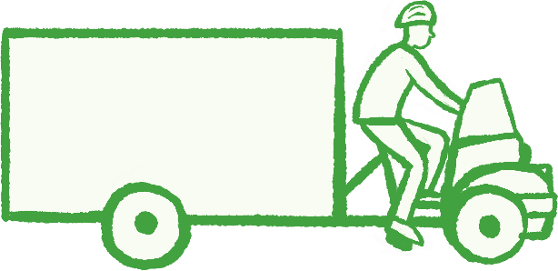 Cargo bike rider illustration